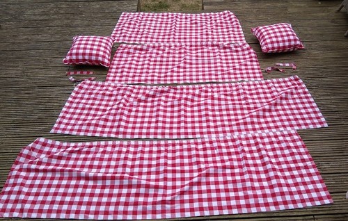 Gingham fabric both - both, sides