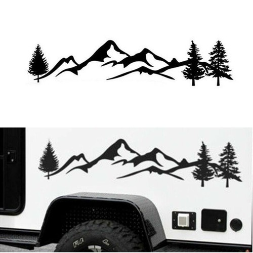 Black trees mountains vinyl - black,