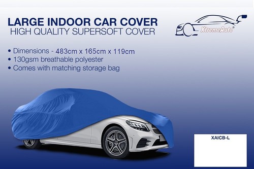 Large blue indoor car cover - blue,