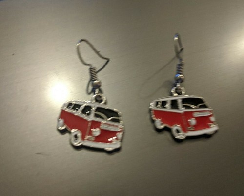 Red enamel style camper - enamel, vw