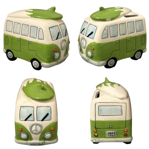 Novelty green camper van - vw,