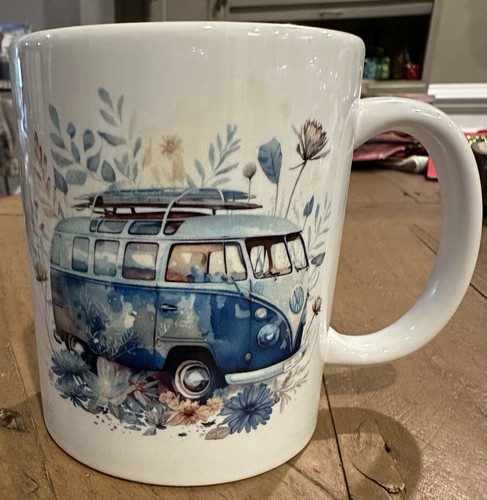 Camper van blue bus - vw,