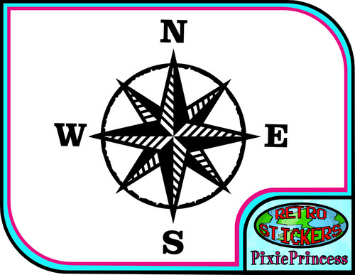 Compass rose wall room - compass,
