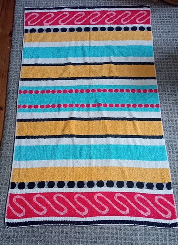 Vintage 70s striped hand - striped, towel